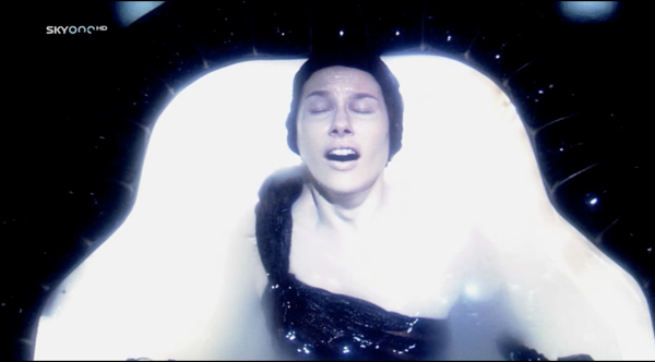 The Hybrid’s ecstatic expression as she directs a faster-than-light jump