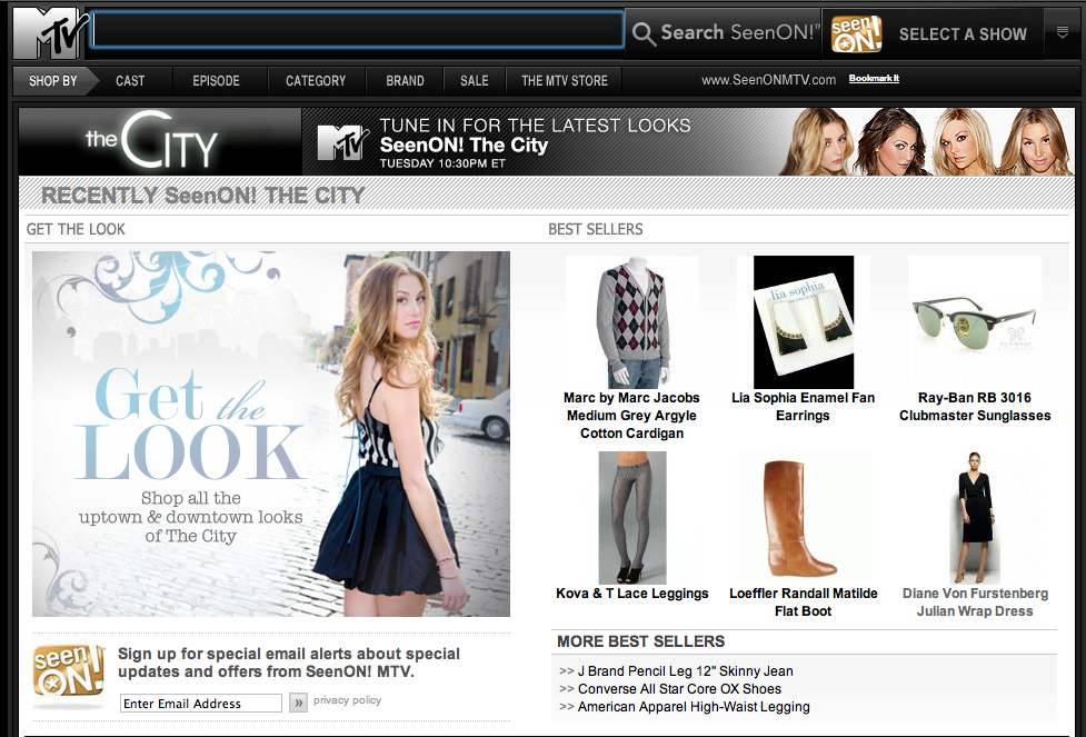 The City's costumes available for purchase on MTV.com