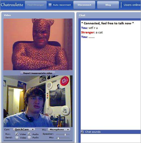 funny chatroulette. Sample Chatroulette Window